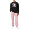 Off-White Men’ s FW22 Alphabet Logo Pattern Printing Round Neck Pullover Long Sleeves Black
