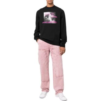 Off-White Men’ s FW22 Alphabet Logo Pattern Printing Round Neck Pullover Long Sleeves Black Off-White Men’ s FW22 Alphabet Logo Pattern Printing Round Neck Pullover Long Sleeves Black