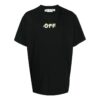 Off-White Men’ s FW22 Alphabet Logo Pattern Printing Round Neck Short Sleeve Loose Fit Black T-Shirt