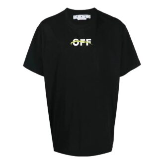 Off-White Men’ s FW22 Alphabet Logo Pattern Printing Round Neck Short Sleeve Loose Fit Black T-Shirt Off-White Men’ s FW22 Alphabet Logo Pattern Printing Round Neck Short Sleeve Loose Fit Black T-Shirt