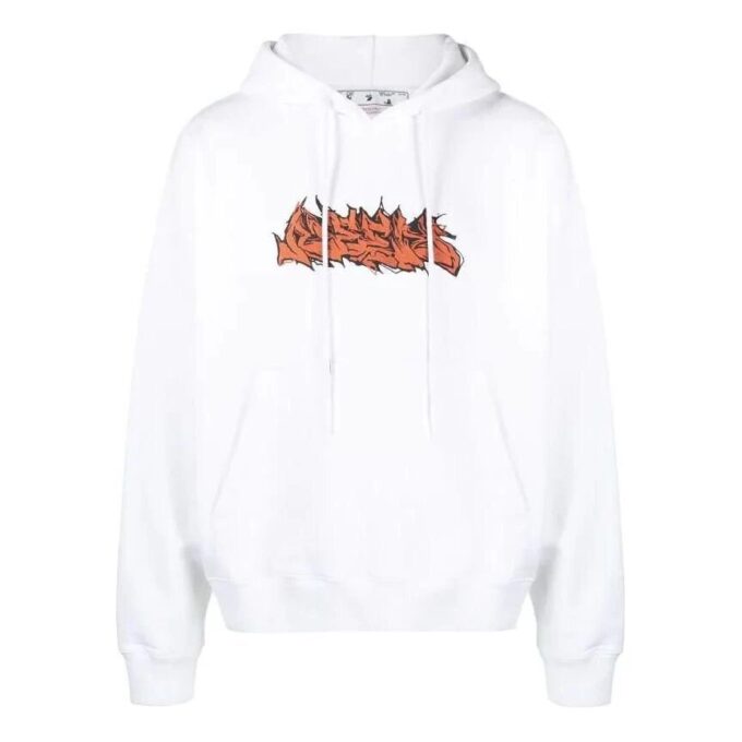 Off-White Men’ s FW22 Alphabet Logo Printing Drawstring Loose Fit White