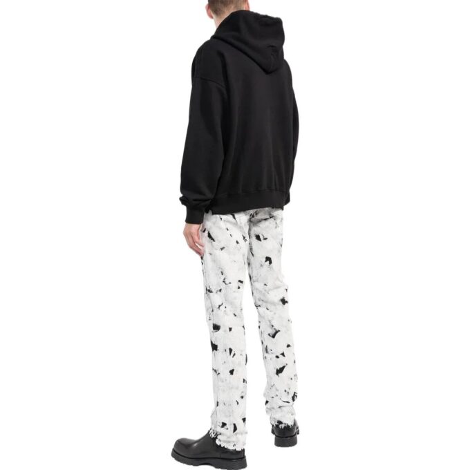 Off-White Men’ s FW22 Alphabet Logo Printing Hooded Long Sleeves Loose Fit Black