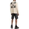 Off-White Men’ s FW22 Alphabet Logo Printing Round Neck Long Sleeves Loose Fit Creamy White T-Shirt