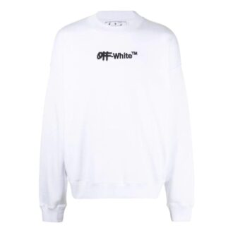 Off-White Men’ s FW22 Alphabet Printing Pullover Round Neck Long Sleeves Version White Off-White Men’ s FW22 Alphabet Printing Pullover Round Neck Long Sleeves Version White