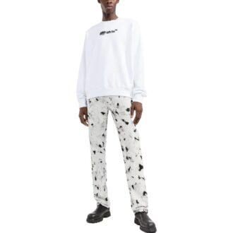 Off-White Men’ s FW22 Alphabet Printing Pullover Round Neck Long Sleeves Version White Off-White Men’ s FW22 Alphabet Printing Pullover Round Neck Long Sleeves Version White