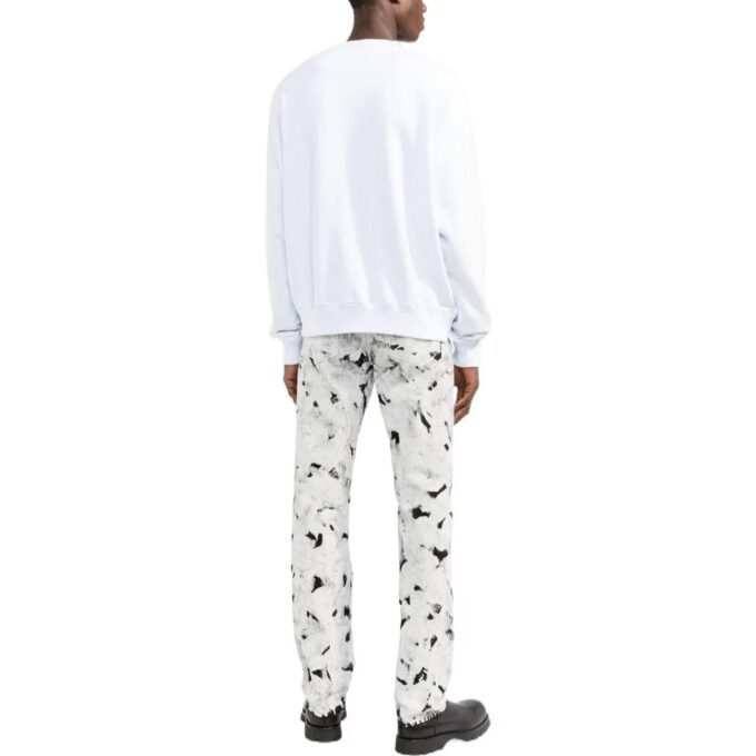 Off-White Men’ s FW22 Alphabet Printing Pullover Round Neck Long Sleeves Version White