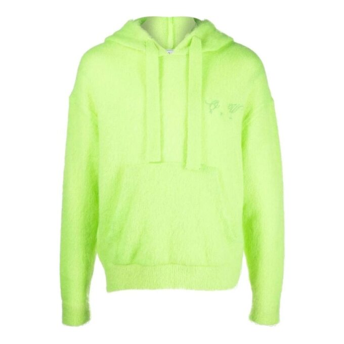 Off-White Men’ s FW22 Arrow Logo Printing Loose Fit Green Yellow