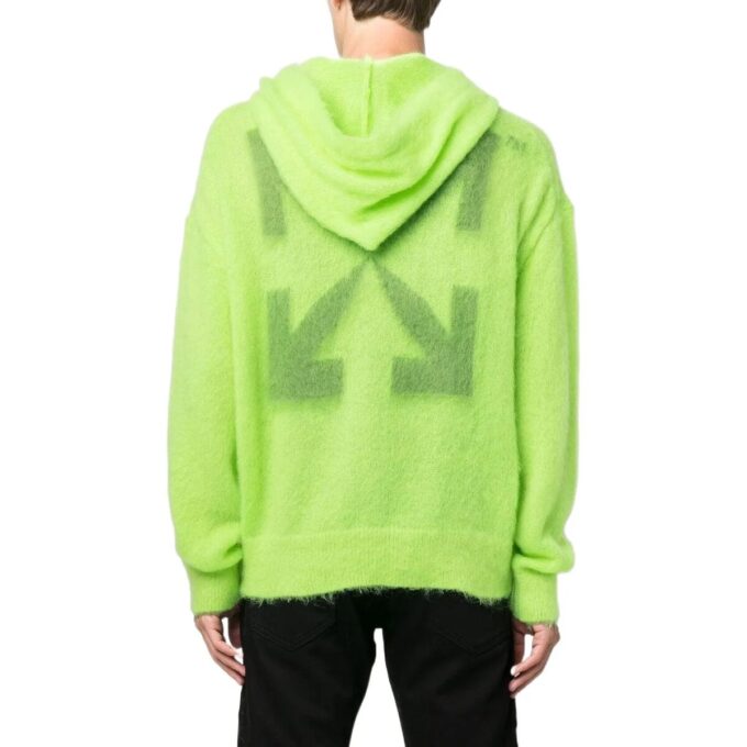 Off-White Men’ s FW22 Arrow Logo Printing Loose Fit Green Yellow