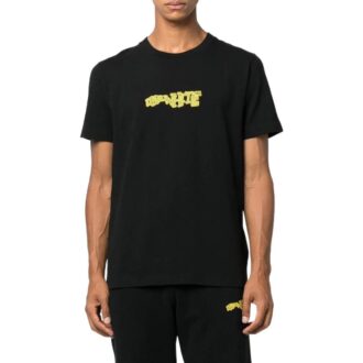Off-White Men’ s FW22 Arrow Logo Printing Round Neck Short Sleeve Fitted Fit Black T-Shirt Off-White Men’ s FW22 Arrow Logo Printing Round Neck Short Sleeve Fitted Fit Black T-Shirt