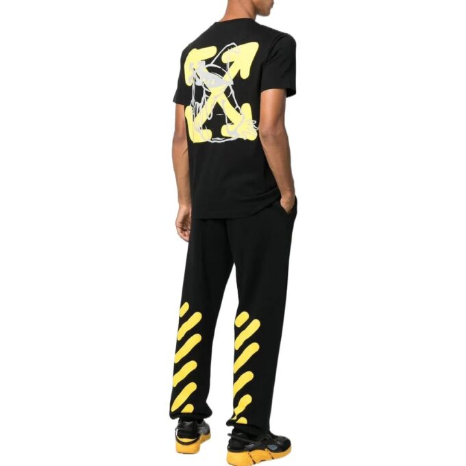 Off-White Men’ s FW22 Arrow Logo Printing Round Neck Short Sleeve Fitted Fit Black T-Shirt