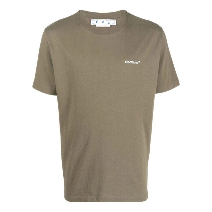 Off-White Men’ s FW22 Arrow Pattern Printing Round Neck Short Sleeve Green T-Shirt