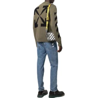 Off-White Men’ s FW22 Arrow Printing Cozy Round Neck Wool Sweater Military Green Off-White Men’ s FW22 Arrow Printing Cozy Round Neck Wool Sweater Military Green