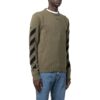 Off-White Men’ s FW22 Arrow Printing Cozy Round Neck Wool Sweater Military Green