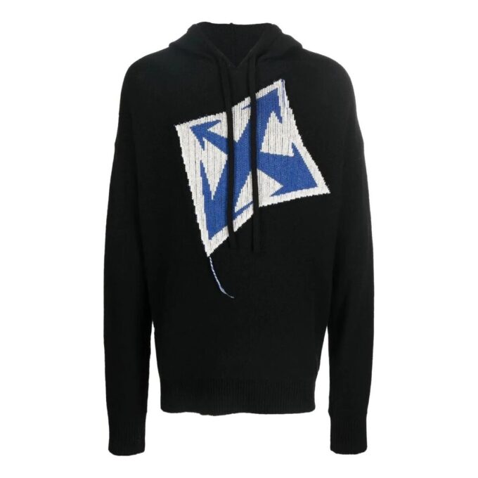 Off-White Men’ s FW22 Arrow Printing Knit Loose Fit Black