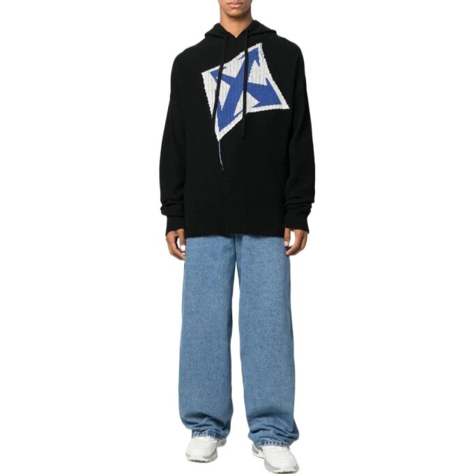 Off-White Men’ s FW22 Arrow Printing Knit Loose Fit Black