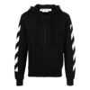 Off-White Men’ s FW22 Back Arrow Pattern Printing Hooded Long Sleeves Ordinary Version Black
