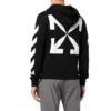 Off-White Men’ s FW22 Back Arrow Pattern Printing Hooded Long Sleeves Ordinary Version Black