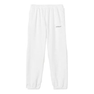 Off-White Men’ s FW22 Back Arrow Printing Elastic Waistband Bundle Feet Sports Pants/Trousers/Joggers White Off-White Men’ s FW22 Back Arrow Printing Elastic Waistband Bundle Feet Sports Pants/Trousers/Joggers White