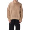 Off-White Men’ s FW22 Back Arrow Printing Round Neck Long Sleeves Pullover Wool Sweater Version Brown