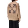 Off-White Men’ s FW22 Back Arrow Printing Round Neck Long Sleeves Pullover Wool Sweater Version Brown