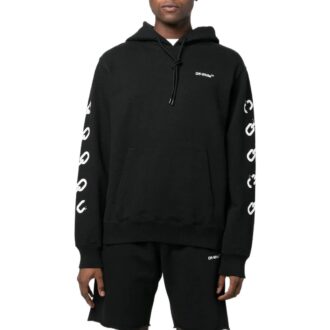 Off-White Men’ s FW22 Back Pattern Printing Hooded Long Sleeves Ordinary Version Black Off-White Men’ s FW22 Back Pattern Printing Hooded Long Sleeves Ordinary Version Black