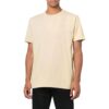 Off-White Men’ s FW22 Back Stripe Printing Round Neck Short Sleeve Ordinary Version Light Brown T-Shirt