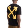 Off-White Men’ s FW22 Caravaggio Arrow Character Printing Casual Short Sleeve Black T-Shirt