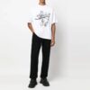 Off-White Men’ s FW22 Cartoon Printing Round Neck Short Sleeve Loose Fit White T-Shirt