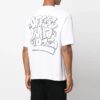 Off-White Men’ s FW22 Cartoon Printing Round Neck Short Sleeve Loose Fit White T-Shirt