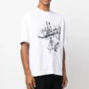 Off-White Men’ s FW22 Cartoon Printing Round Neck Short Sleeve Loose Fit White T-Shirt