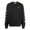 Off-White Men’ s FW22 Chain Logo Printing Round Neck Pullover Loose Fit Black
