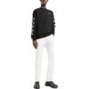 Off-White Men’ s FW22 Chain Logo Printing Round Neck Pullover Loose Fit Black
