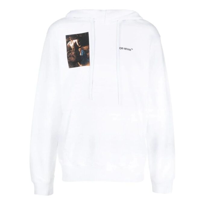 Off-White Men’ s FW22 Character Pattern Printing Loose Fit White