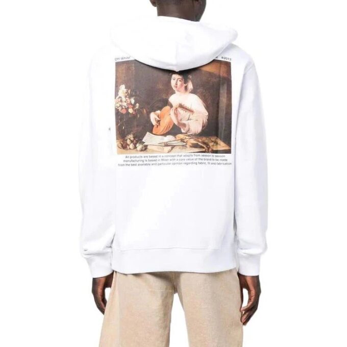 Off-White Men’ s FW22 Character Pattern Printing Loose Fit White
