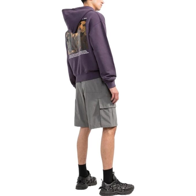 Off-White Men’ s FW22 Character Pattern Slogan Printing Purple