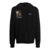 Off-White Men’ s FW22 Character Printing Hooded Long Sleeves Loose Fit Black