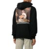 Off-White Men’ s FW22 Character Printing Hooded Long Sleeves Loose Fit Black
