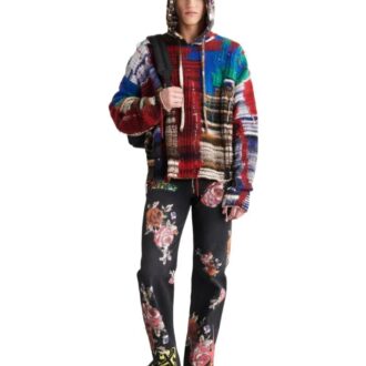 Off-White Men’ s FW22 Colorblock Hooded Knit Long Sleeves Wool Sweater Off-White Men’ s FW22 Colorblock Hooded Knit Long Sleeves Wool Sweater