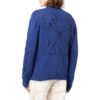 Off-White Men’ s FW22 Geometry Pattern Intarsia Knit Round Neck Long Sleeves Wool Sweater Blue