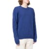 Off-White Men’ s FW22 Geometry Pattern Intarsia Knit Round Neck Long Sleeves Wool Sweater Blue