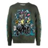 Off-White Men’ s FW22 Intarsia Knit Long Sleeves Wool Sweater Green