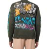 Off-White Men’ s FW22 Intarsia Knit Long Sleeves Wool Sweater Green