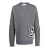 Off-White Men’ s FW22 Knit Long Sleeves Round Neck Wool Sweater Gray