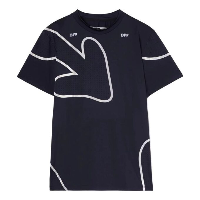 Off-White Men’ s FW22 Logo Arrow Pattern Printing Short Sleeve Slim Fit Black T-Shirt