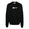 Off-White Men’ s FW22 Logo Embroidered Round Neck Long Sleeves Black