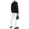 Off-White Men’ s FW22 Logo Embroidered Round Neck Long Sleeves Black