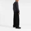 Off-White Men’ s FW22 Logo Intarsia Knit Round Neck Pullover Wool Sweater Loose Fit Black