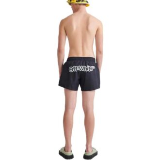 Off-White Men’ s FW22 Logo Printing Elastic Waistband Straight Casual Shorts Version Black Off-White Men’ s FW22 Logo Printing Elastic Waistband Straight Casual Shorts Version Black