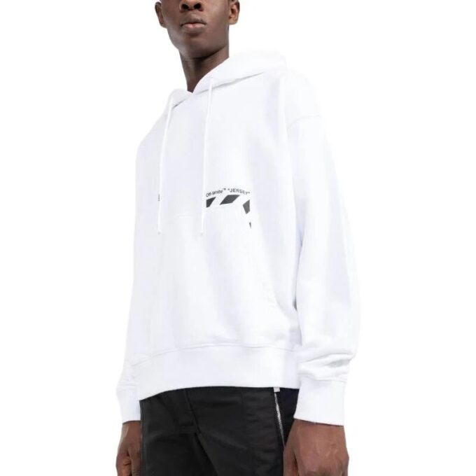 Off-White Men’ s FW22 Logo Printing Long Sleeves Pullover Loose Fit White
