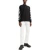 Off-White Men’ s FW22 Logo Printing Round Neck Long Sleeves Black T-Shirt